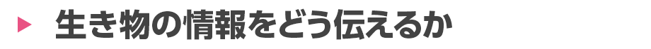 生き物の情報をどう伝えるか