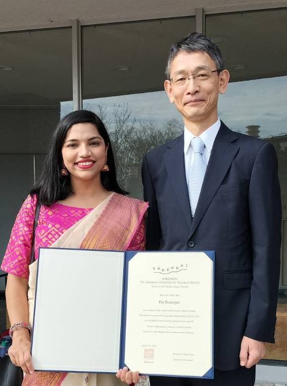 Left: Ms. Piu Banerjee   Right: Prof. Iwasato (Dean/Supervisor)